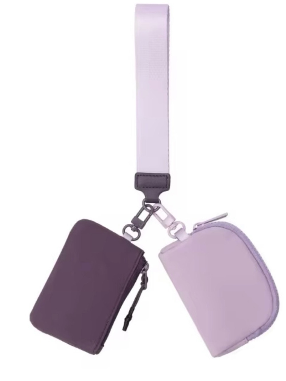 Dual Pouch Wristlet in Lavender and Plum